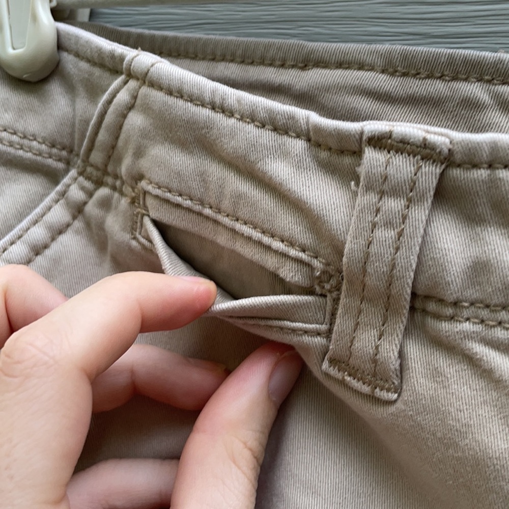 Hollister Beige Chino Cuffed Midi Shorts - Picture 3 of 8